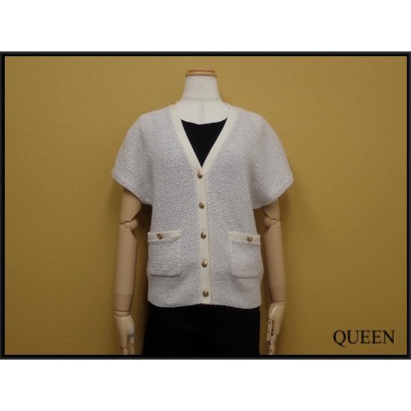 高島屋 タカシマヤ 半袖カーディガン・L□高島屋/カシミヤ混/金ボタン