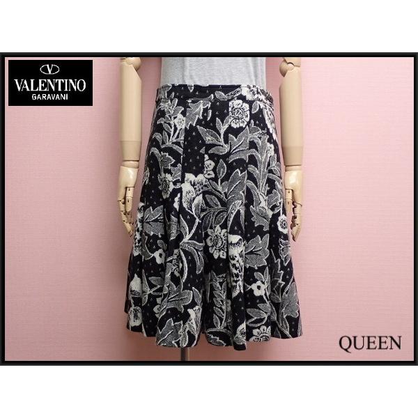 valentino garavani カシミヤ混 ウールプリーツスカート・10  