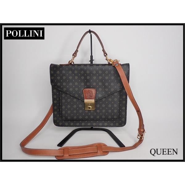 POLLINI(ポリーニ) グレー レザー ショルダーバッグ POLLINI(ポリーニ) グレー レザー ショルダーバッグ