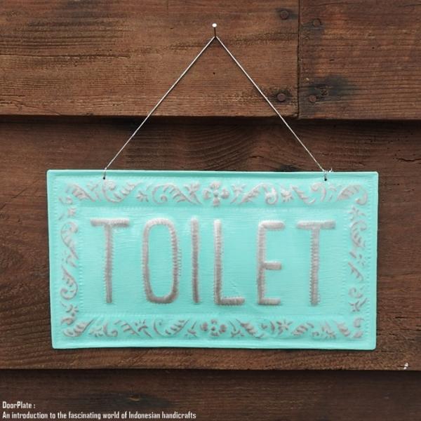 アルミ製 サインボード TOILET 30cm グリーン トイレ看板 おしゃれ 店舗看板 かわいい ウェルカム プレート