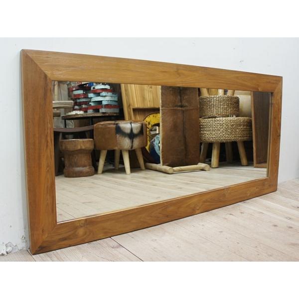 オールドチーク無垢材 ミラー 鏡 130cm×60cm NR ナチュラルラ オールドチーク無垢材 ミラー 鏡 130cm×60cm NR ナチュラルラ