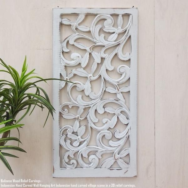 レリーフ 30cm×60cm 長方形 WW アートパネル ウッドレリーフ 木彫り 彫刻アート 欄間 壁掛け 飾り 壁飾り パネル