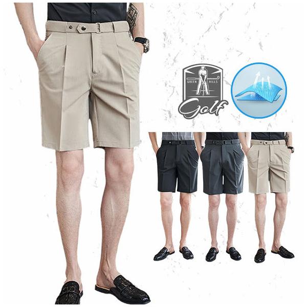 大きいサイズ スラックス ビジネスパンツ メンズ 涼しい クールビズ ハーフパンツ ショートパンツ 男性 紳士 夏用 ゴルフパンツ ゴルフウエア スポーツウエア