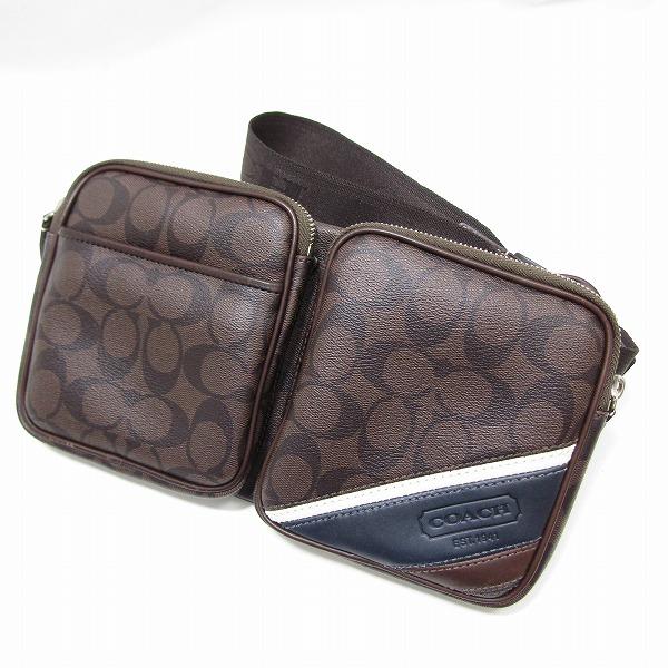 美品 コーチ PVC ボディバッグ グラハム シグネチャー チャーム ブラウン 美品 COACH コーチ シグネチャー ボディバッグ 70337 PVC ブラウン