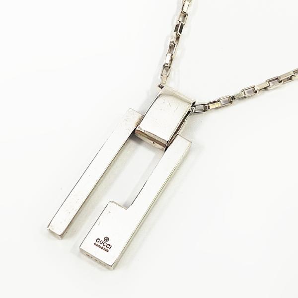 美品 GUCCI グッチ Gロゴ プレート シルバー ネックレス SV925 状態良好 GUCCI グッチ Gロゴプレート ネックレス SV925 シルバー