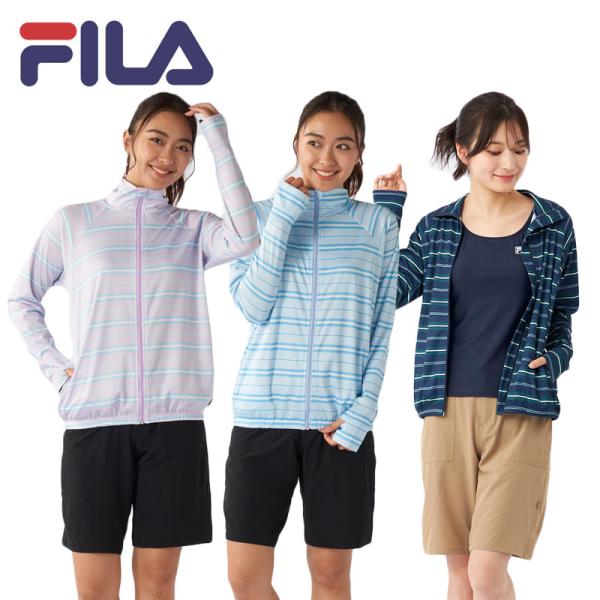 フィラ　爽やか水面柄のセットアップ FILA（フィラ） レディース フィットネス 水着 ウェア 4点セット