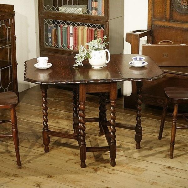 英国イギリスアンティーク家具 ゲートレッグテーブル ダイニング 