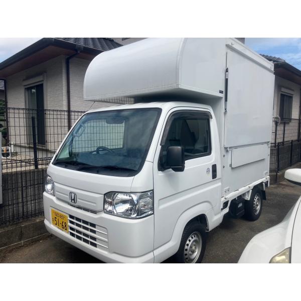 キッチンカー　ホンダ　アクティ・走行距離12,300km・5MT・脱着式キッチンBOX・シンク、フライヤー2個・跳ね上げ式ハッチ、アオリ付き・高さ制限クリア(2.5ｍ以下)・折り畳み式カウンター・換気扇・後付けエアコン(R6取り付け、動作Ｏ...