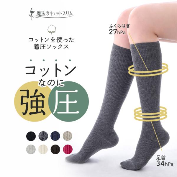 【新品未開封】綿混着圧ハイソックス　4足セット　23cm〜25cm 新品未開封】綿混着圧ハイソックス 4足セット 23cm〜25cm 楽天