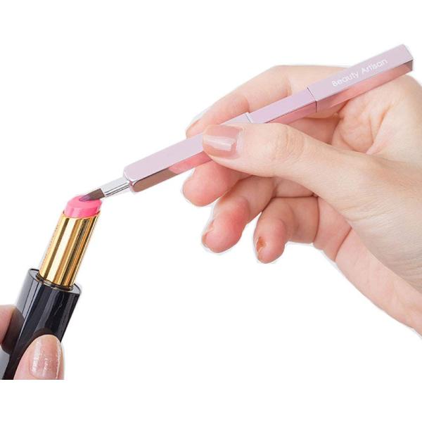 Eripro リップブラシ 伸縮可能 持ち運び便利 旅行 出張 メイク直し用 メイク初心者向き 化粧ブラシ アイシャドウブラシ コンシーラー Olhodaguadocasado Al Gov Br