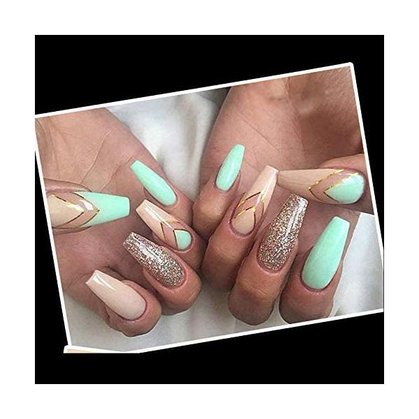 ネイルチップ つけ爪 ロング オーバル ロング バレリーナネイルチップ 600枚入れ 10サイズ 爪にピッタリ スクエアヘッド 付け爪 練習 Supersport Tn