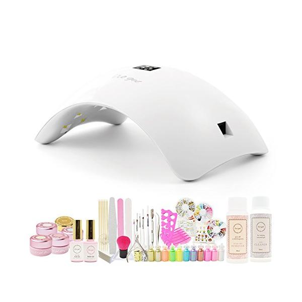 Iro Gel イロジェル ジェルネイル スターターキット カラージェル 4色 赤 青 黄 白 Uv Led 36wライト Prettyfunnyballoons Com