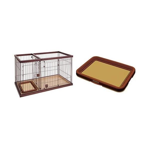 セット買いペティオ Petio トイレのしつけが出来る ドッグルームサークル ブラウン レギュラー Petio 片手でらくらく Supersport Tn