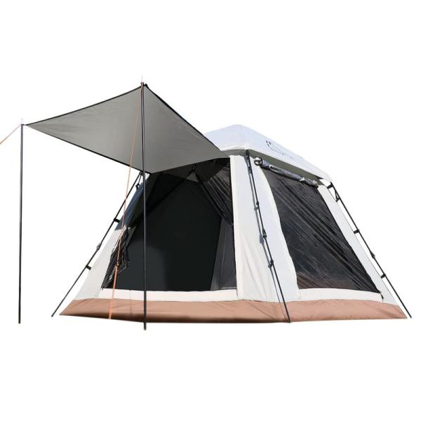 Tenplay ワンタッチ テント 2-4人用 二門四窓 防水 ロッジ型 UPF50+ 