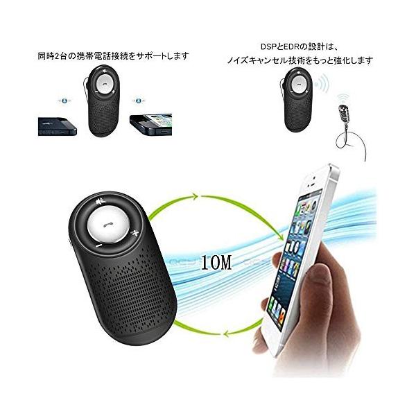 買い物 Netvip 車載用 Bluetoothスピーカー ワイヤレスポータブルスピーカーハンズフリーキット ブルートゥース4 通話 2台待ち受け 音楽再生