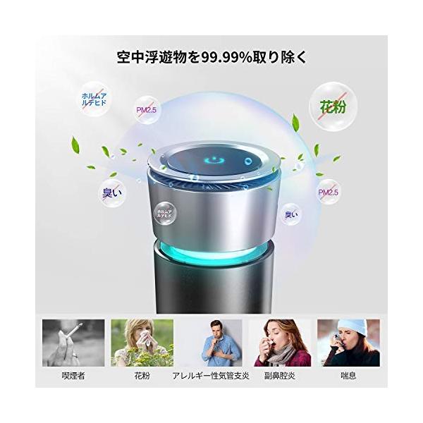 19強化版 Kungix 空気清浄器 空気清浄機 車 イオン発生器 除菌消臭 営業 脱臭器 タバコの煙 エアクリーナー 空気の塵 Pm2 5を分 花粉