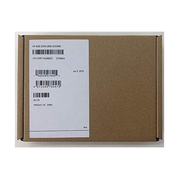 [商品特徴]HP 3TK88AA 8GB DDR4 SDRAM SODIMMメモリモジュール(2666MT/s)未開封・未使用品です。処分品のため、ノークレーム・ノーリターンでお願いいたします。[商品仕様]メーカー ：HP機種、型番：3TK...