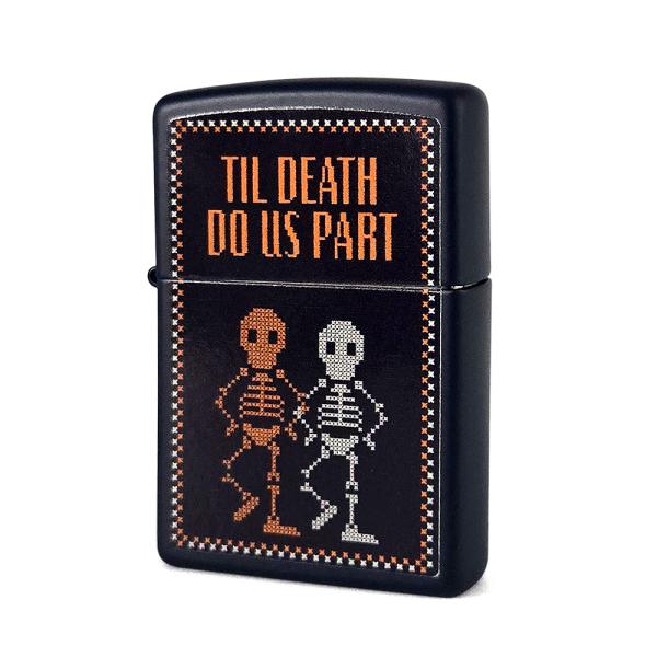 Zippo ジッポー ライター Til Death Do Us Part スカル ネイビーマット USA製 正規品 オイルライター メンズ ギフト プレゼント 限定モデル 海外モデル