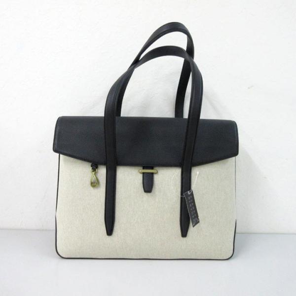 バーニーズニューヨーク黒 レザー ビジネストートバッグ タグ付き