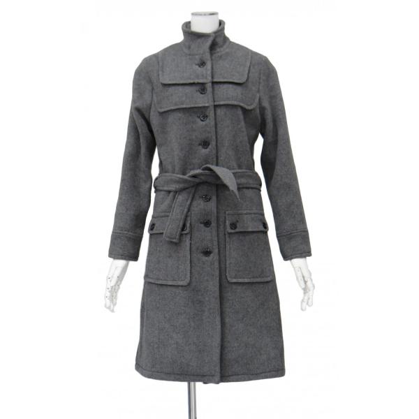 レディース コート グレー スタンドカラー コート 黒 裏地 白 柄 裏地 長袖 アウター アウター S M サイズ Kqclf0402 World Peace Inc