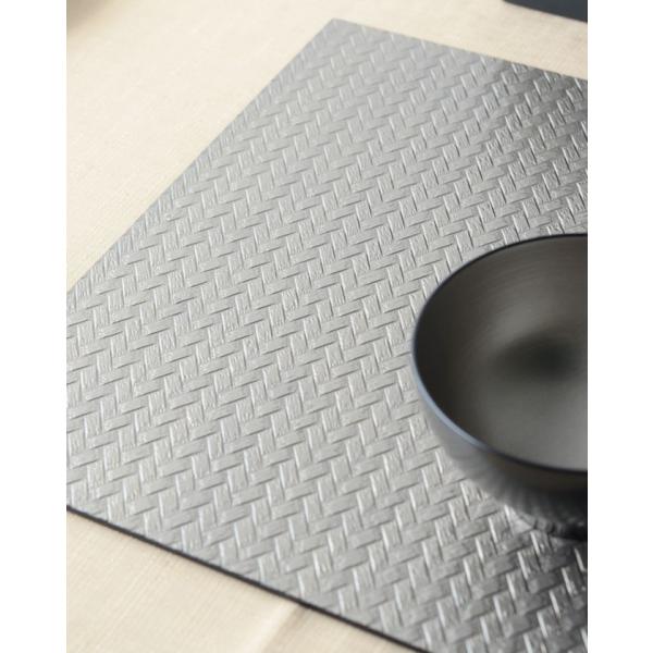 アジロ角 正方形プレート・ブロンズ（銀）【日本製 和モダン