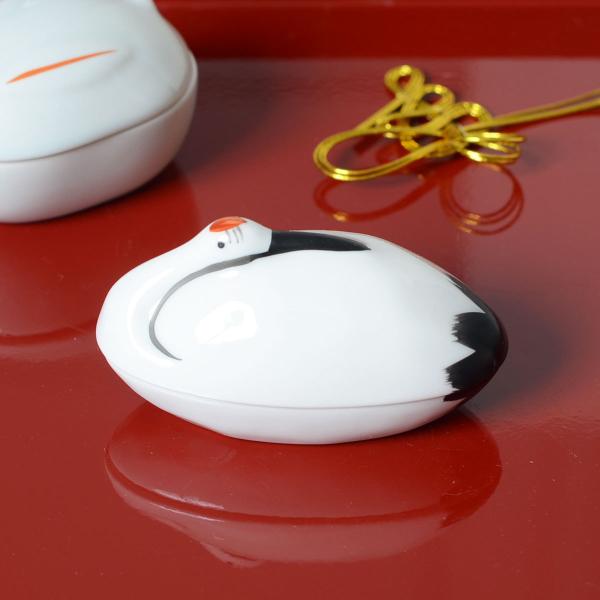 陶器珍味入 ミニサイズ鶴型珍味入 26675<br>【つる 珍味入れ 陶器珍味入 ミニサイズ鶴型珍味入 26675<br>【つる 珍味入れ