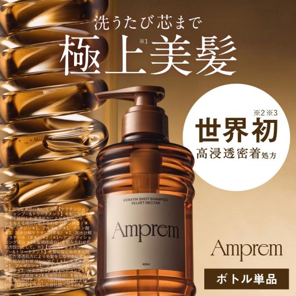 Amprem アンプレム　シャンプー　トリートメント　ボトル単品　ケラチンショット　シルクショット　ダメージケア　美髪　高濃度