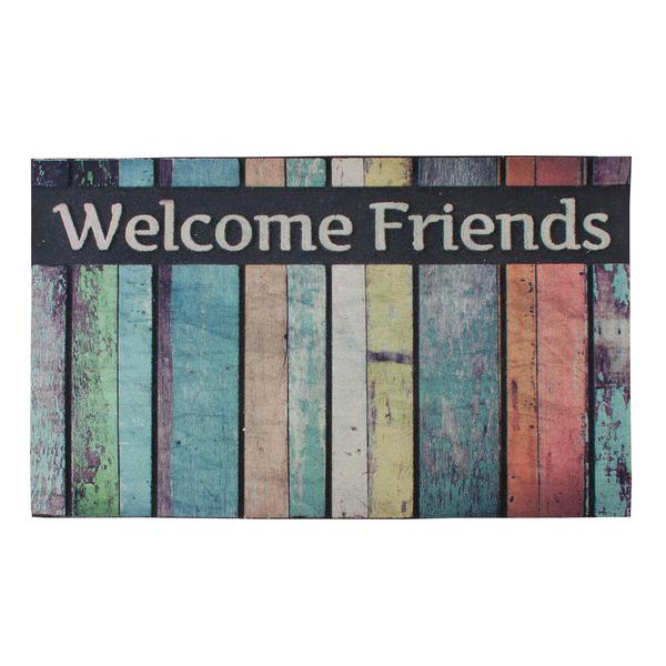ドアマット 玄関マット  LFS-753A 76×46cm Welcome Friends ナイロン 再生ゴム製 インテリア エントランス 入口 店舗 ショップ