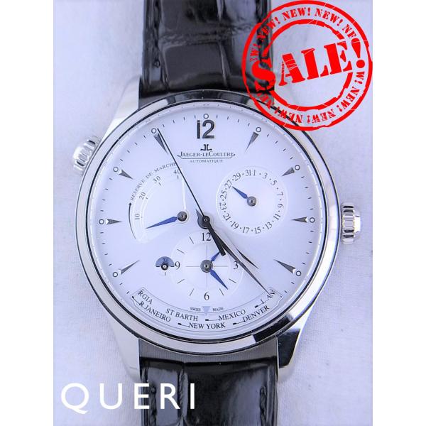 内部点検済 JAEGER LECOULTRE ジャガールクルト マスタージオグラフィーク Q1428421 デイト 50m防水 裏スケ シルバー SS ステンレス 純正ベルト 純正尾錠 メンズ 自動巻き【6ヶ月保証】【腕時計】【中古】 JAEGER-LECOULTRE（ジャガー・ルクルト） ジャガールクルトマスター
