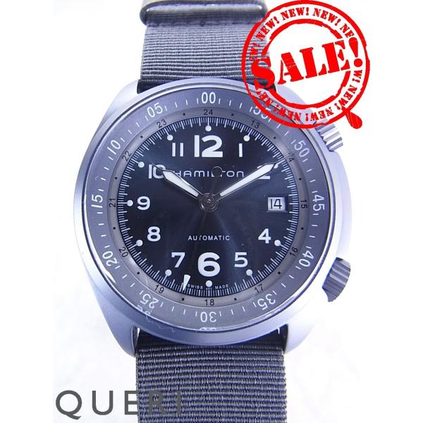 【苫小牧バナナ】極美品 ハミルトン H80495845 カーキ パイロット パイオニア アルミニウム オートマチック カーキブルー 付属あり♪ HAMILTON（ハミルトン） カーキ パイロット パイオニア アルミニウム