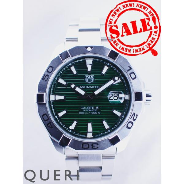 内部点検済 TAG Heuer タグホイヤー アクアレーサー キャリバー5 WAY2015 BA0927 300m防水 デイト 緑 グリーン SS ステンレス メンズ 自動巻き【6ヶ月保証】【腕時計】【中古】 アクアレーサー タグホイヤー キャリバー5 グリーン文字盤 WAY2015
