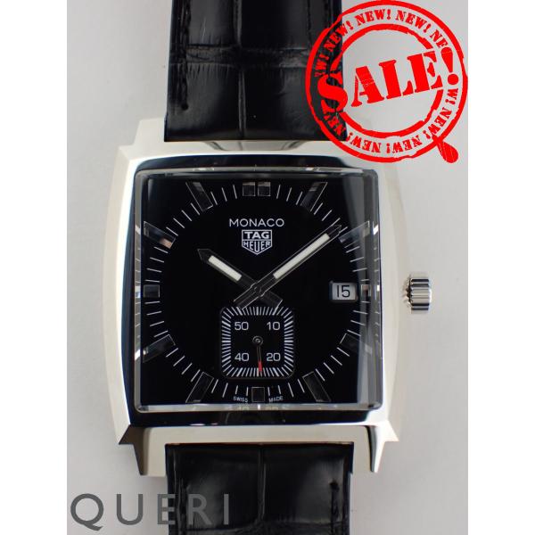 タグ・ホイヤー TAG Heuer 腕時計 モナコ WAW131A.FC6177 デイト スモールセコンド 夜光針 スクエア ブラック文字盤 SS ブラック アリゲーターレザーベルト クオーツアナログ 【箱・保付き】 【中古】 queri_23d615