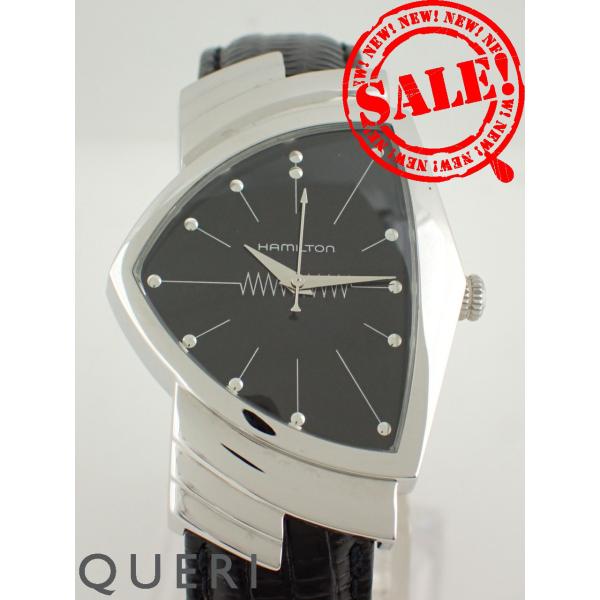 人気品！ HAMILTON VENTURA H244110 ブラック シルバー ハミルトン ベンチュラ H244110 ブラック メンズ 時計 【中古