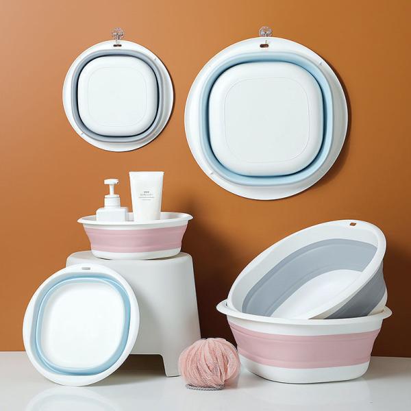 折りたたみ バケツ材質 PP+TPR色 ピンク商品の寸法 口径：38cm15高さ折畳み５ｃｍ【多機能性】折りたたみバケツは精巧なデザインで、家庭用収納、アウトドア収納、キャンプピクニック収納など、  様々な場面に適しており、便利な生活体験を...