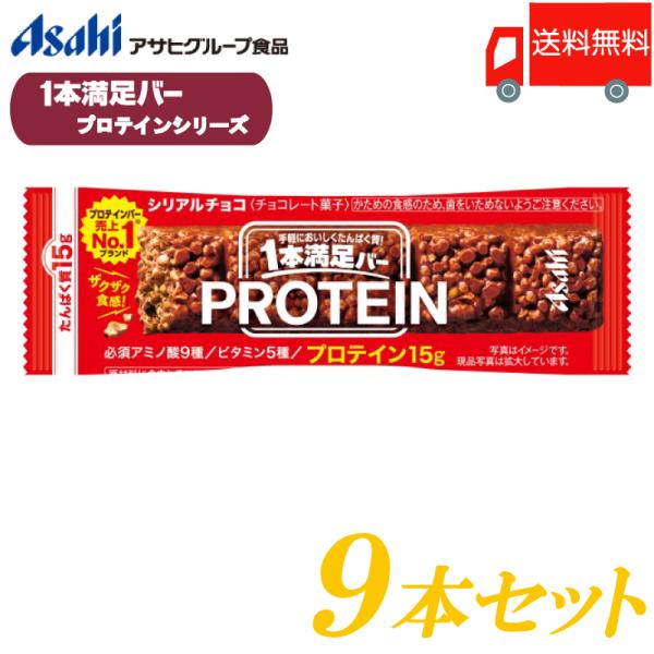 1本満足バー プロテイン アサヒグループ食品 プロテインチョコ 9本セット 送料無料