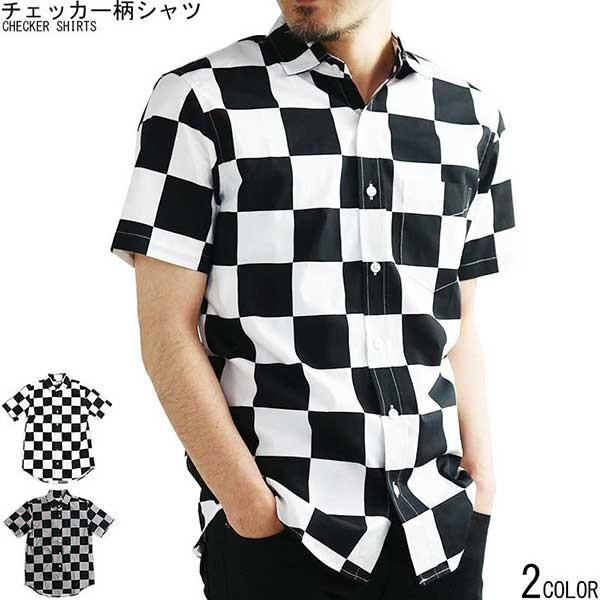 日本製 Rock チェッカー柄 半袖シャツ メンズ シャツ チェッカーフラッグ 市松 柄シャツ 01 クインテット ヤフー店 通販 Yahoo ショッピング