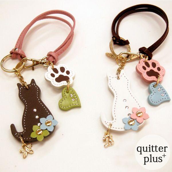 バッグチャーム キーホルダー レディース かわいい ねこ 本革 バッグチャーム キーホルダー レディース かわいい ねこ 本革