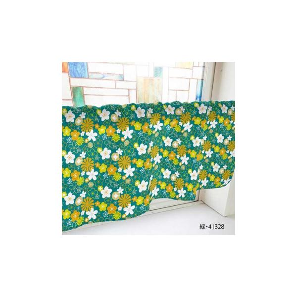 カフェカーテン 花 800×450mm 緑・41328 : QUOLI - 通販 - Yahoo