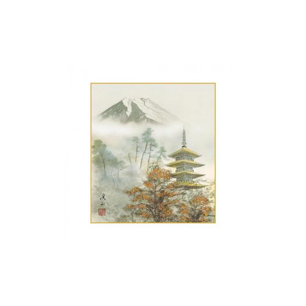 色紙 伊藤渓山 秋塔景 24.2×27.2cm K13-005C : QUOLI - 通販 - Yahoo