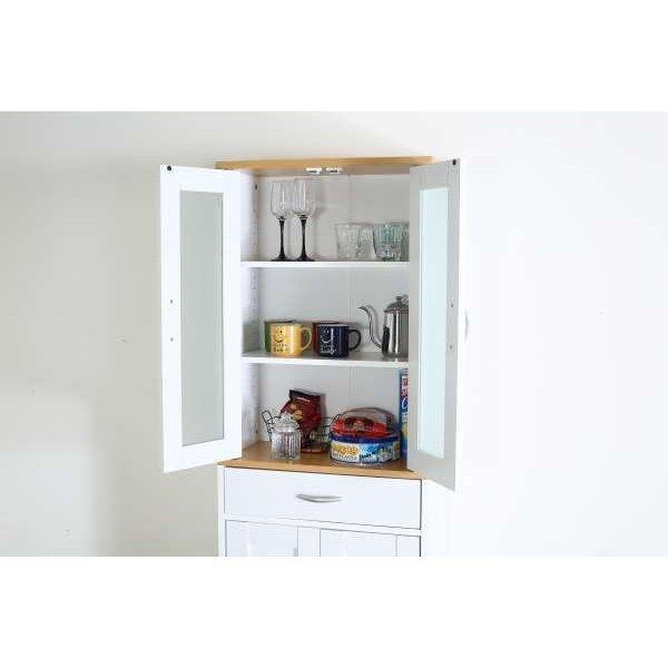 食器棚 収納 キッチン収納 キッチンボード おしゃれ 安い スリム おしゃれ 北欧 60cm幅 北欧 引き出し 白 180 カップボード キッチン収納 引き戸 Fjbk1522 Quoli