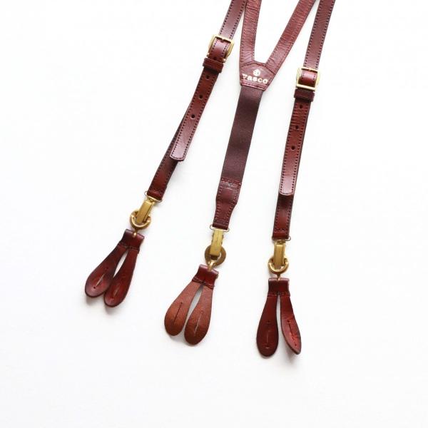ブラウンレザーサスペンダー vasco レザーサスペンダー ブラウン ヴァスコ LEATHER SUSPENDER