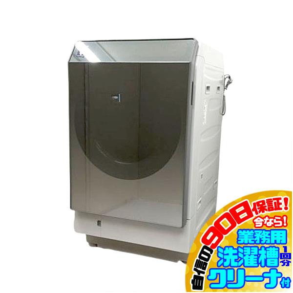 E4889NU 90日保証！【美品】ドラム式洗濯乾燥機 洗濯11kg 乾燥6kg 左開き シャープ ES-W111-SL 19年製 家電 洗乾 洗濯機