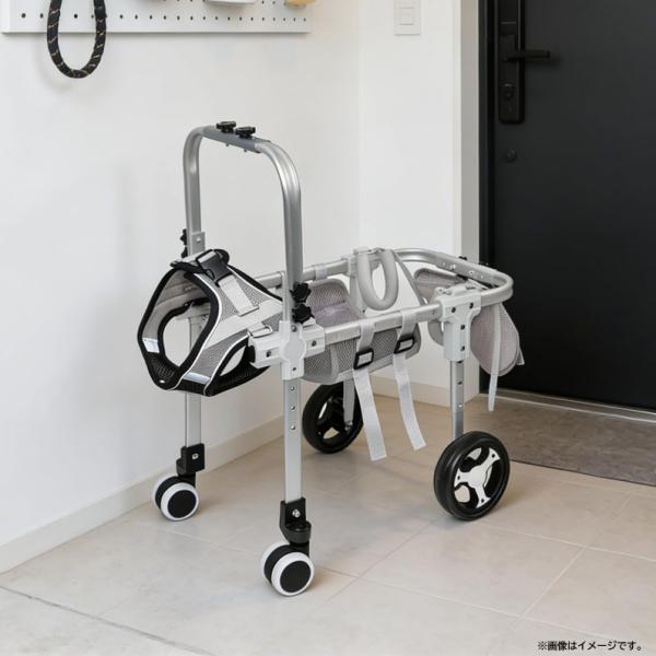 E6052YO ◆0620【アウトレット品】犬用車椅子 Lサイズ Pekaro L ホワイト  4輪 歩行補助 歩行器 リハビリ 介護用未使用