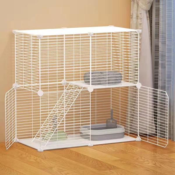 【広々スペース】多頭飼いにも対応できる3段タイプキャットゲージです。【ストレス＆運動不足を解消】登り下りしやすい梯子が1個付き、子猫やシニア猫でも使いやすいです。ベッドや玩具なども置けるので、猫ちゃんが中でのんびりリラックスできます。【ワイ...