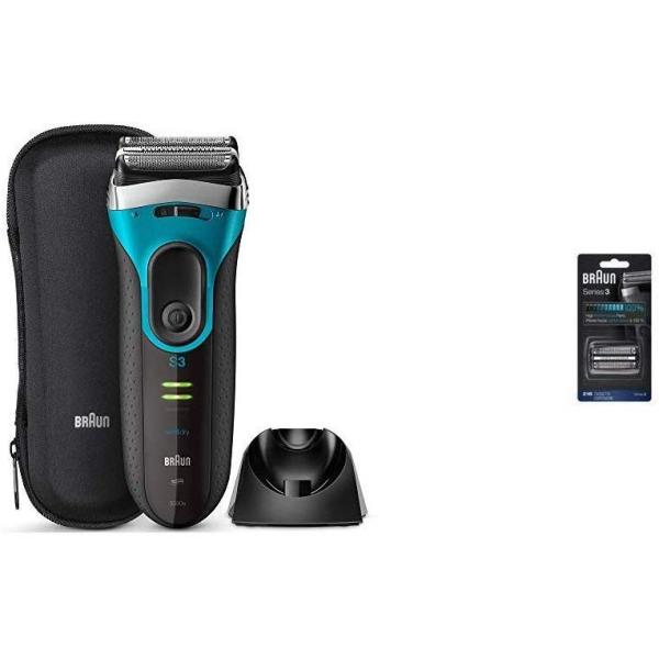 セット買いブラウン 美容家電 シリーズ3 3枚刃 水洗い お風呂剃り可 3080s B 3枚刃 R Ainet ブルー Proskin メンズ電気シェーバー シェーバー替