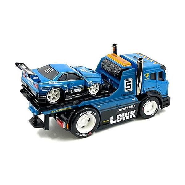 1/64 Flatbed /Liberty Walk 1999 Nissan Skyline GT-R R34 Blue