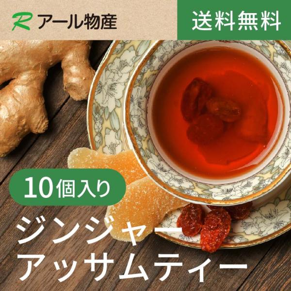 ジンジャーアッサムティー 10個セット【送料無料】生姜 トマト みかんの皮 アッサム紅茶 美容、健康成分丸ごと★ アイスティーも◎（アール物産）