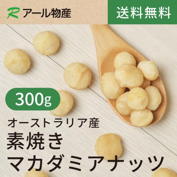 素焼きマカダミアナッツ（マカデミアナッツ）【添加物不使用・食塩不使用】 300g オーストラリア産 ロースト チャック付き（アール物産）