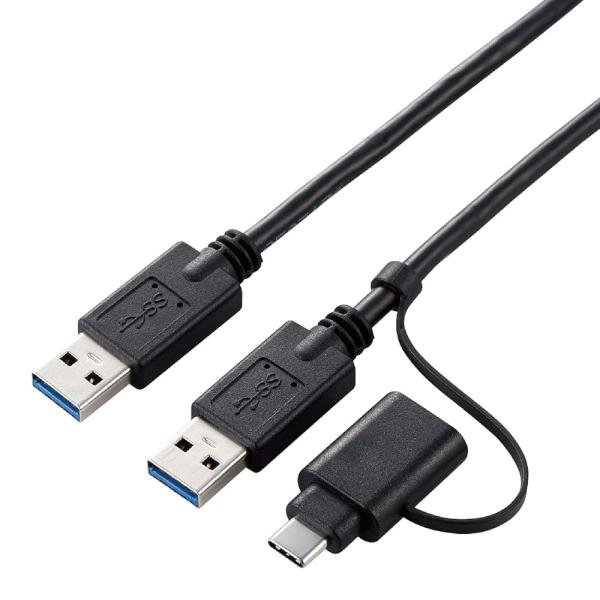 他サイト： エレコム データ移行ケーブル [ Windows Mac対応 ] USB3.0 Type-Cアダプタ付属 1.5m ブラック UC-TV6BKの商品画像