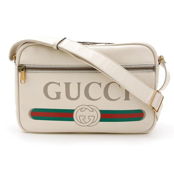 GUCCI グッチ メッセンジャーバッグ グッチプリント レザー